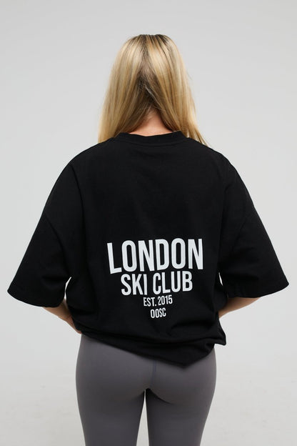 London Ski Club Oversize T-Shirt - Black - OOSC Clothing