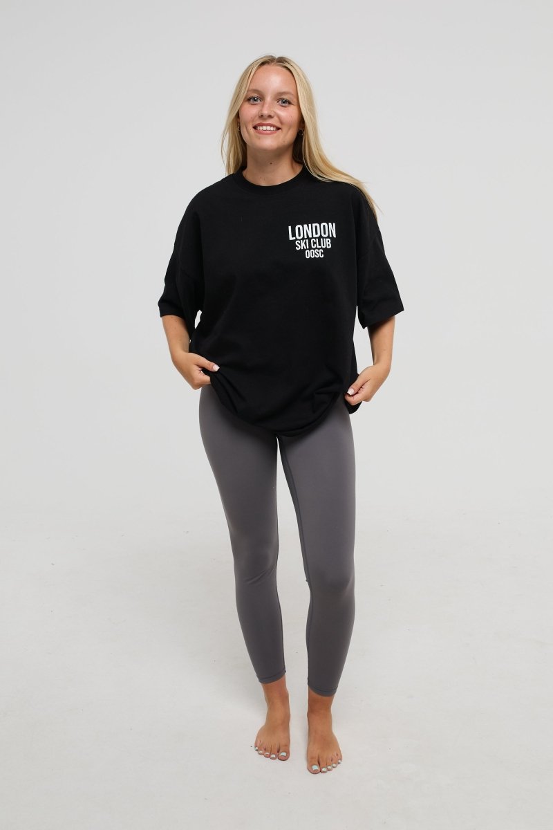 London Ski Club Oversize T-Shirt - Black - OOSC Clothing