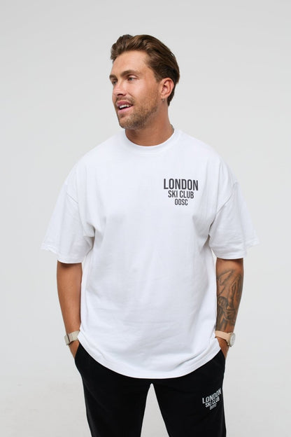 London Ski Club Oversize T-Shirt - White - OOSC Clothing