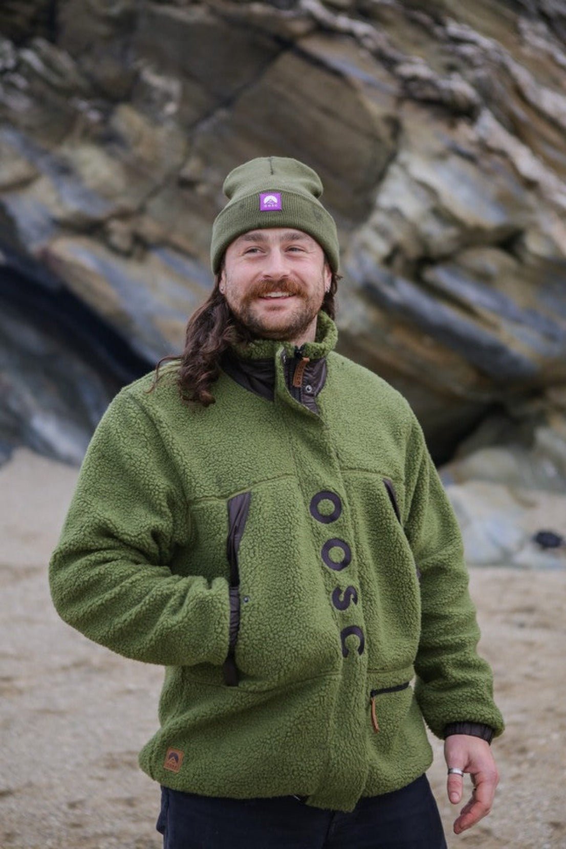 Sherpa Fleece Jacket Khaki