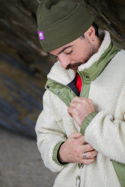 Sherpa Fleece Jacket Cream / Khaki - Men's