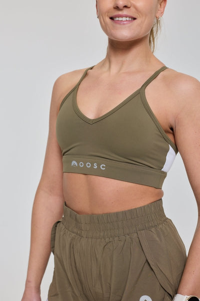 Medium Support Infinite Sports Bra - Khaki - OOSC Clothing