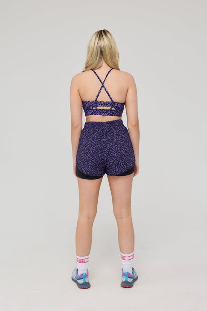 Medium Support Infinite Sports Bra - Purple Leopard - OOSC Clothing