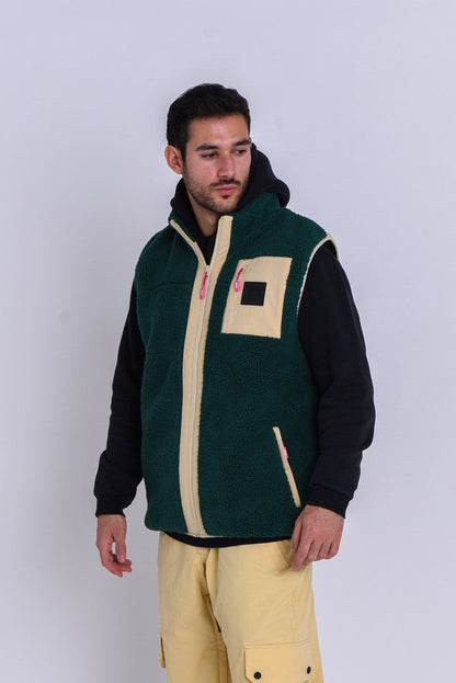 Sherpa Method. Sign Dark Green Sherpa Vest | Mens - OOSC Clothing