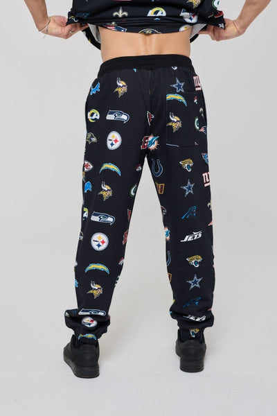 NFL Heavyweight Oversize 32 Team Mash Up Sweat Pants - Black - OOSC Clothing
