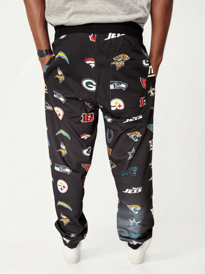 NFL Heavyweight Oversize 32 Team Mash Up Sweat Pants - Black - OOSC Clothing