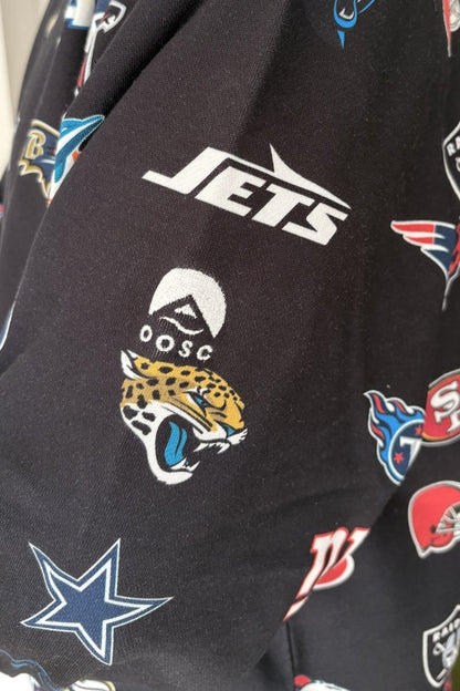 NFL Heavyweight Oversize 32 Team Mash Up Sweatshirt - Black - OOSC Clothing