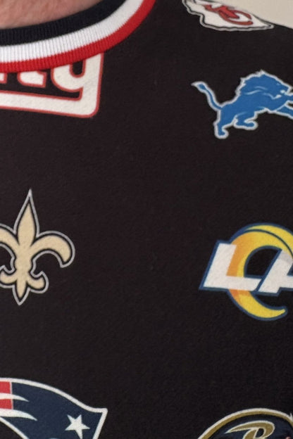 NFL Heavyweight Oversize 32 Team Mash Up Sweatshirt - Black - OOSC Clothing