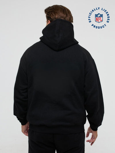 NFL Heavyweight Oversize Shield Hoodie - Black - OOSC Clothing