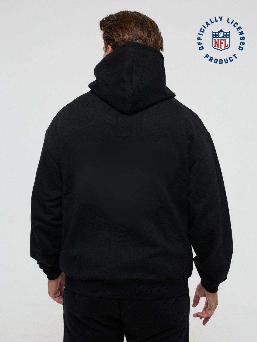 NFL Heavyweight Oversize Shield Hoodie - Black - OOSC Clothing