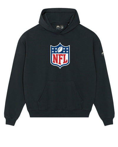 NFL Heavyweight Oversize Shield Hoodie - Black - OOSC Clothing