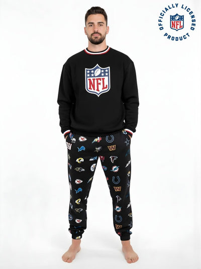 NFL Heavyweight Oversize Shield Sweatshirt - Black - OOSC Clothing