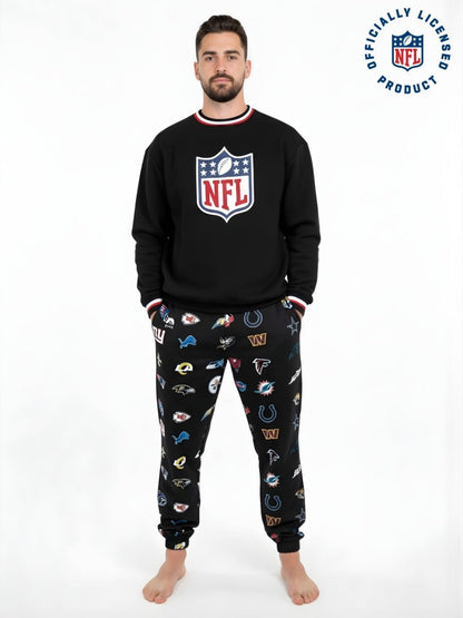 NFL Heavyweight Oversize Shield Sweatshirt - Black - OOSC Clothing