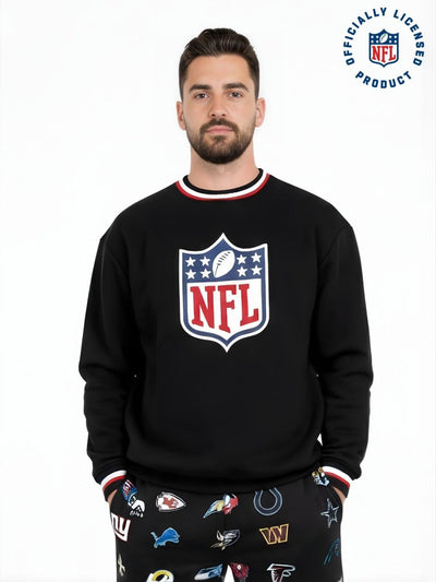 NFL Heavyweight Oversize Shield Sweatshirt - Black - OOSC Clothing