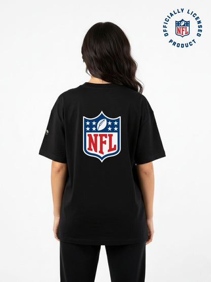 NFL Heavyweight Oversize Shield T-Shirt - Black - OOSC Clothing