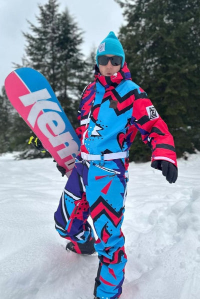 Winter Onesie, Bright Blue Jumpsuit, Snowboard Clothes, Snowboard