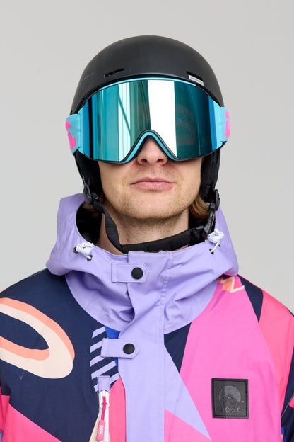 OOSC Vizion Ski & Snowboard Goggles - Neon Blue and Pink - OOSC Clothing