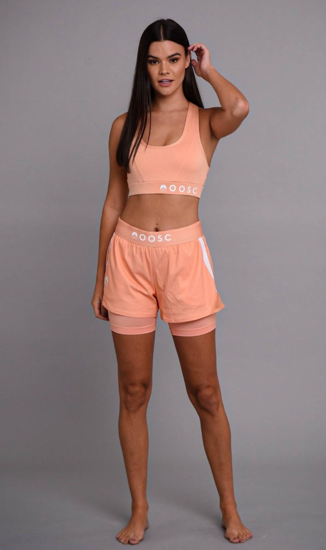 oosc womens peach gym outfit