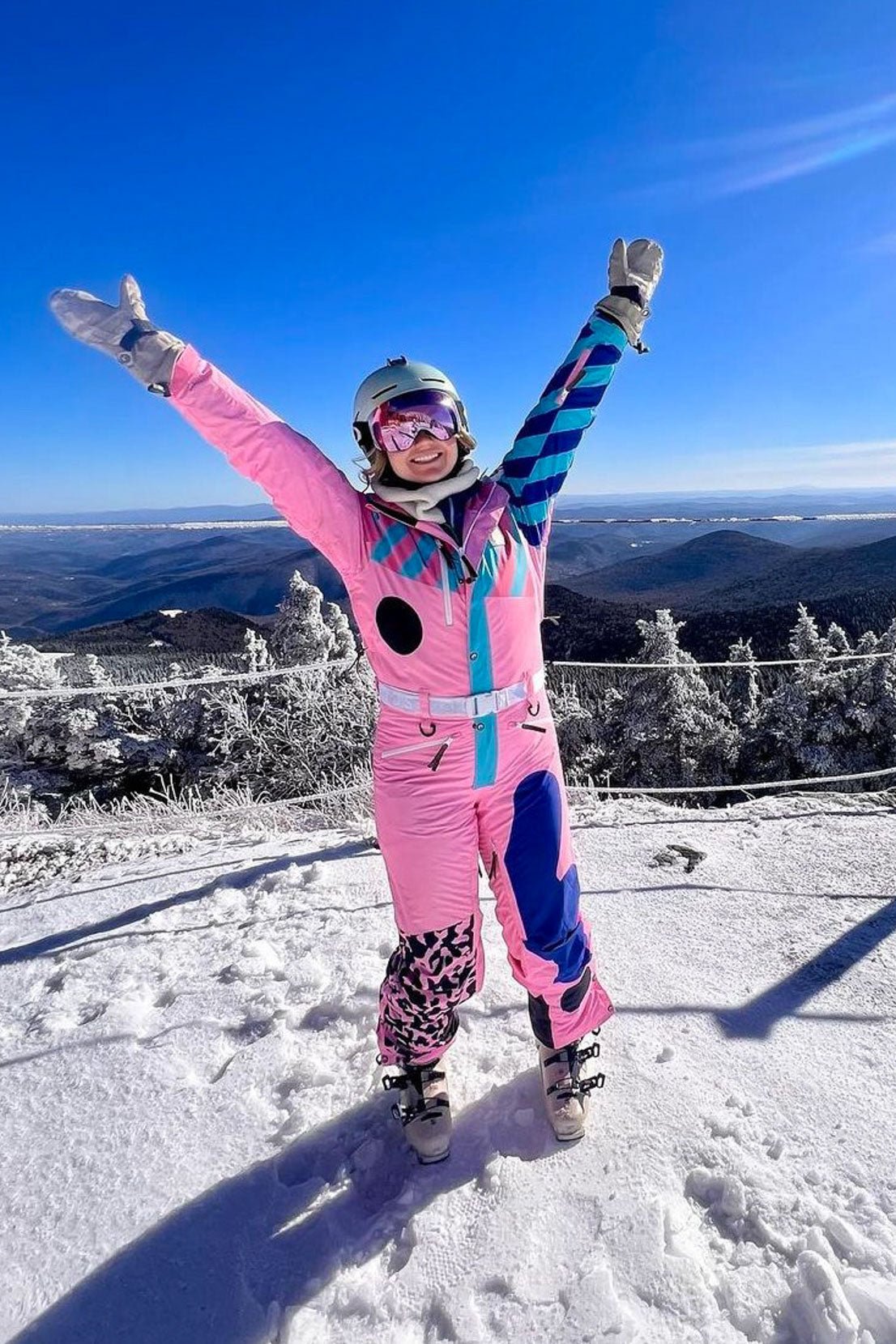 Pink ski suit womens online