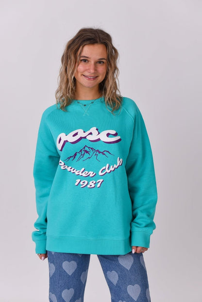 Powder Club Sweatshirt - Aqua - OOSC Clothing