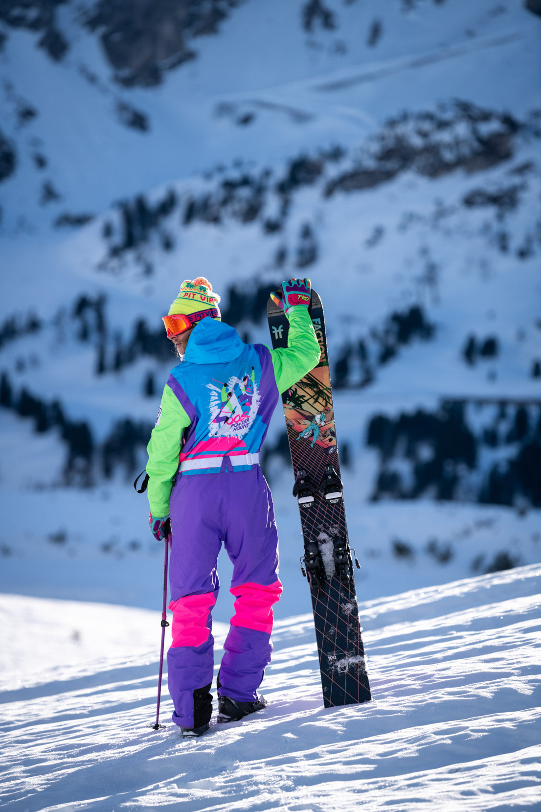 Men's Retro Neon Ski Suit, The Geodisiac