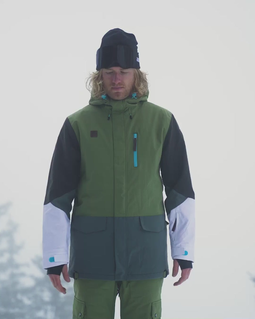 Yeh Man Men's Ski & Snowboard Jacket - Khaki, Grey, Black