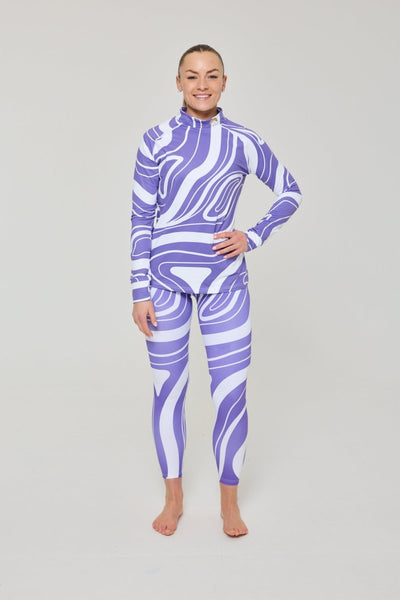 Purple Swirl Women's Baselayer Top - OOSC Clothing