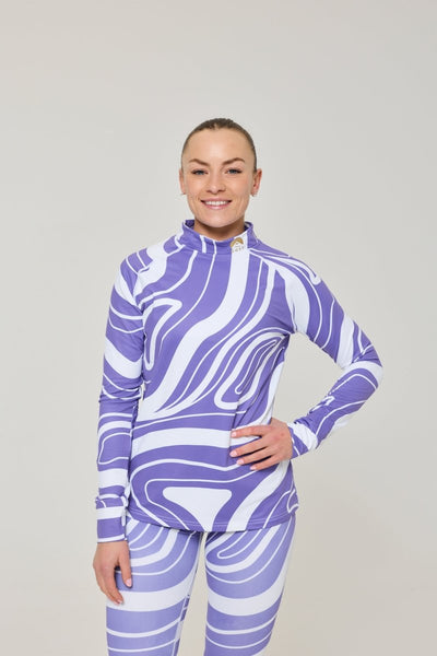 Purple Swirl Women's Baselayer Top - OOSC Clothing