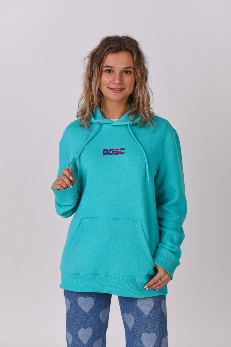 Retro OOSC Hoodie - Aqua - OOSC Clothing