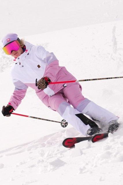 1080 Women's Ski & Snowboard Pant - Pastel Pink, White & Pastel Purple