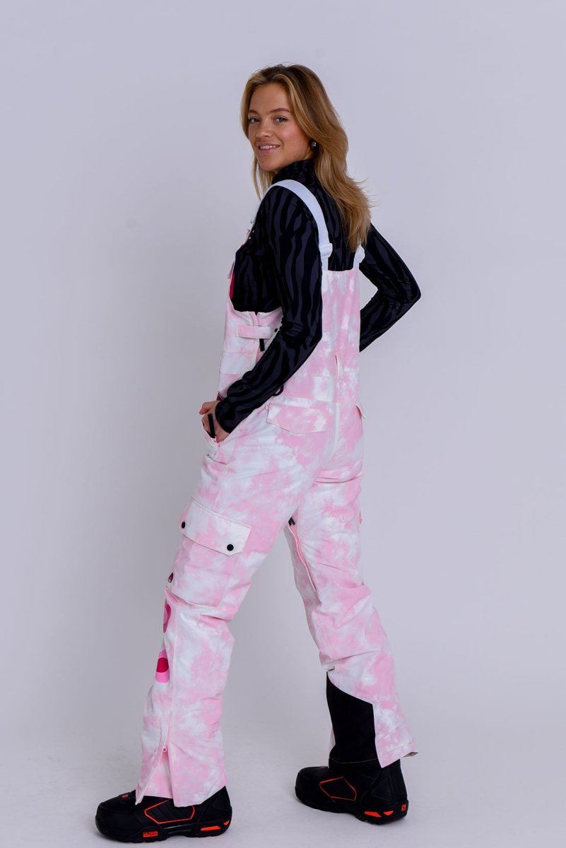 Yeh Girl Ski & Snowboard Bib Pant - Katie Ormerod Pink Tie Dye Signature line - OOSC Clothing