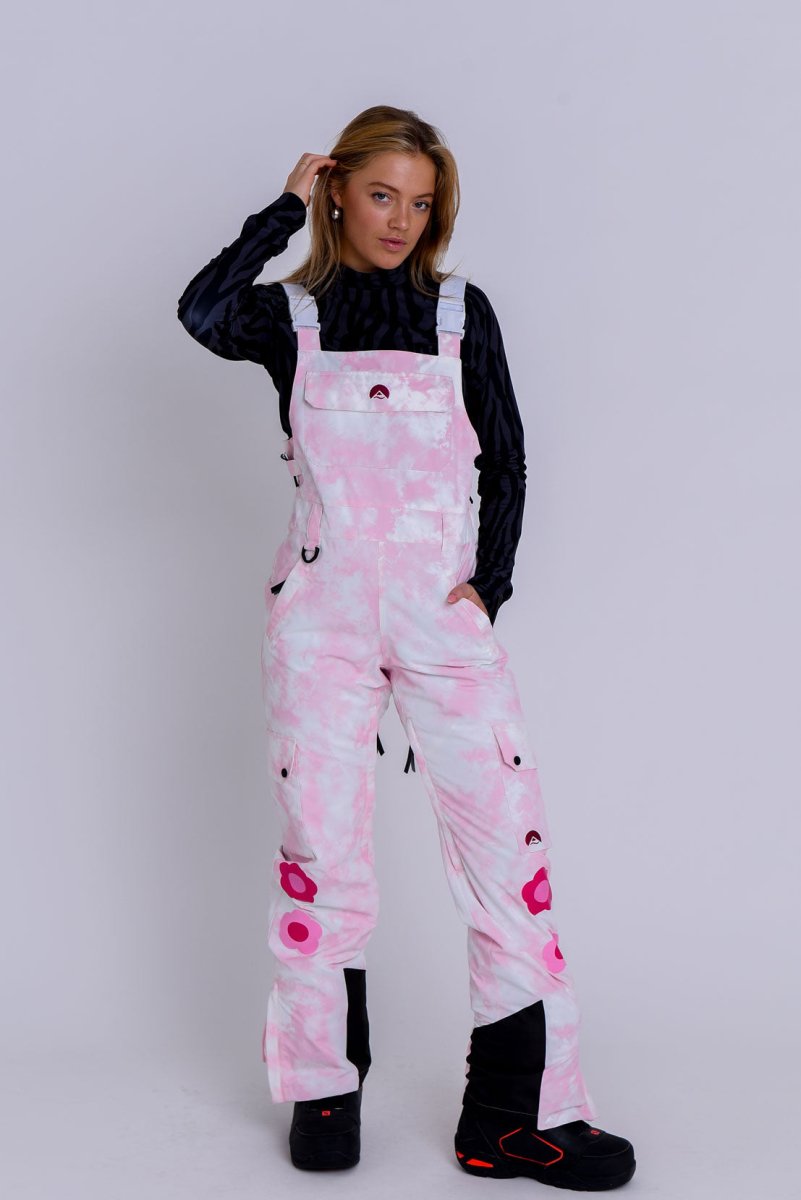 Yeh Girl Ski & Snowboard Bib Pant - Katie Ormerod Pink Tie Dye Signature line - OOSC Clothing