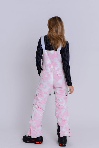 Yeh Girl Ski & Snowboard Bib Pant - Katie Ormerod Pink Tie Dye Signature line - OOSC Clothing