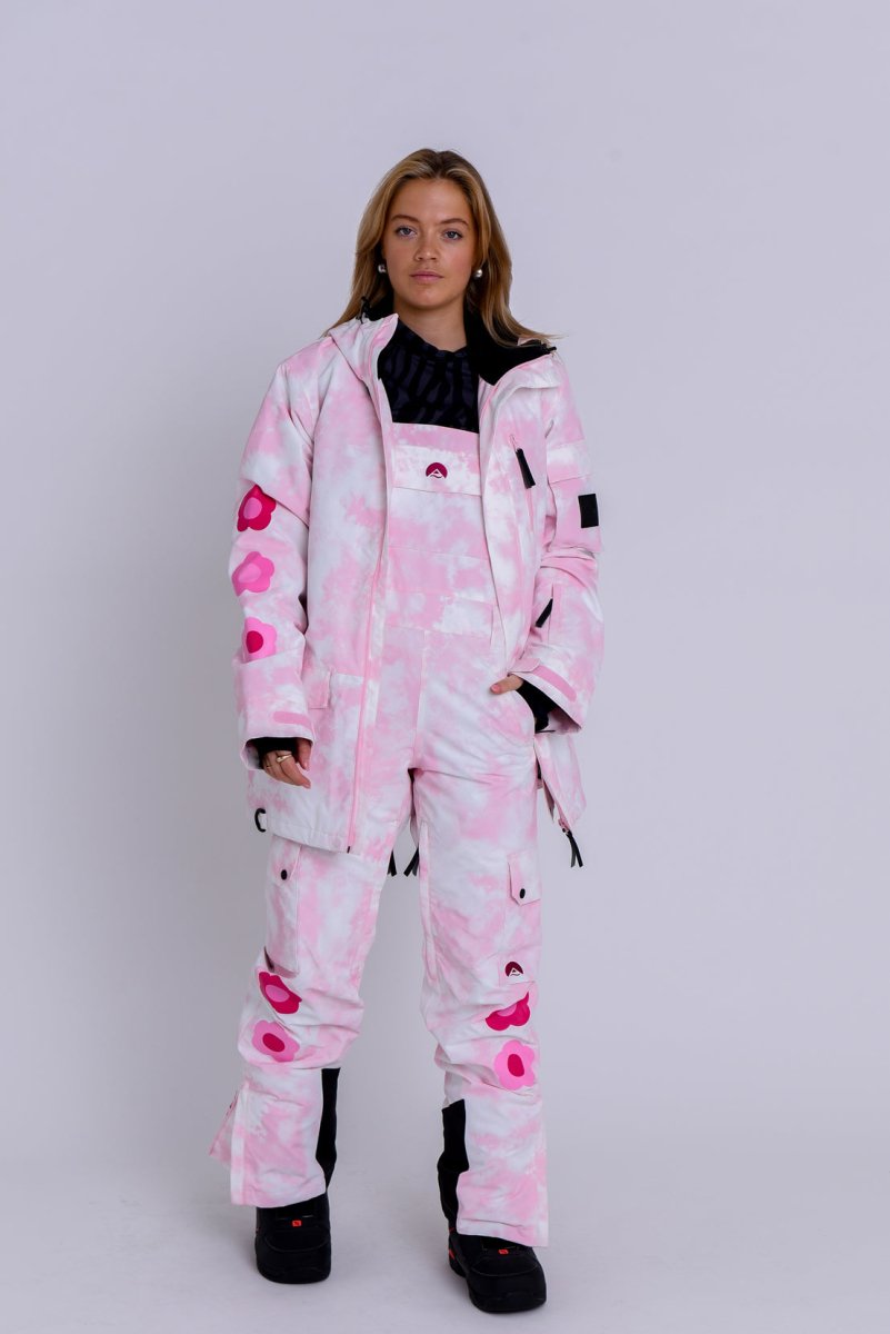 Yeh Girl Ski & Snowboard Bib Pant - Katie Ormerod Pink Tie Dye Signature line - OOSC Clothing