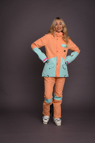 womens peach ski outfit