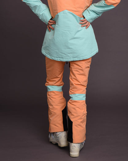 womens orange ski salopettes