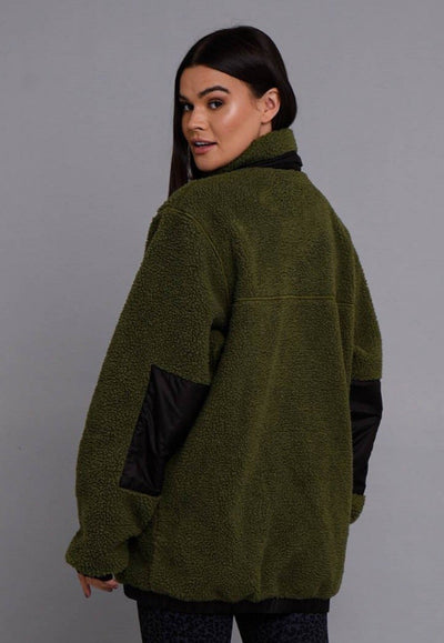 khaki green fleece