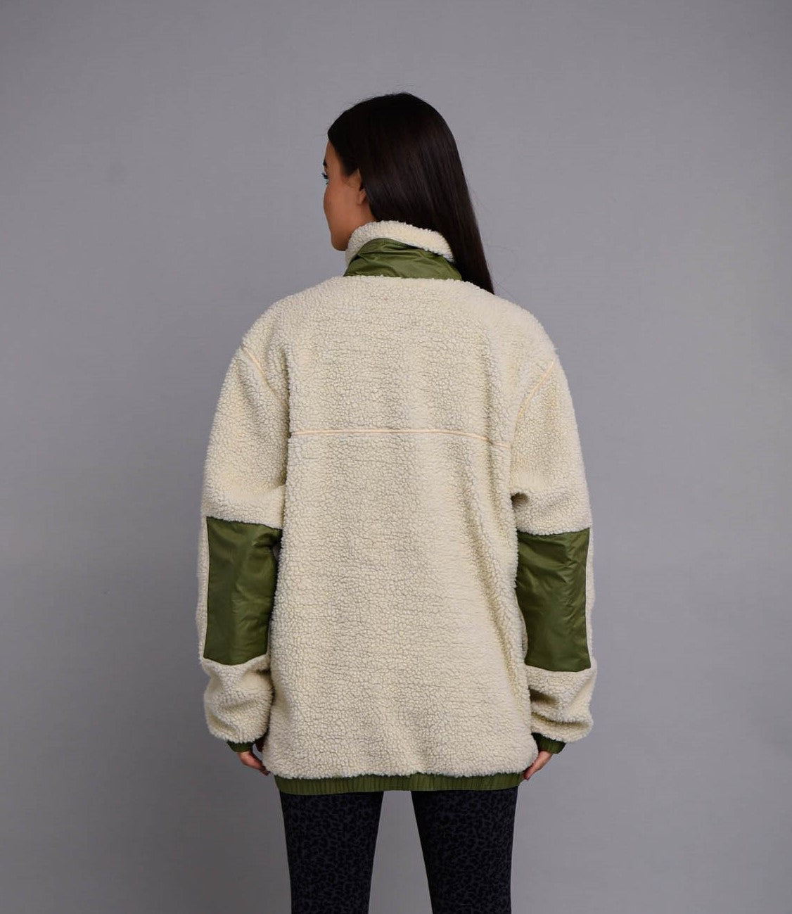Sherpa Fleece Jacket Cream / Khaki - Women's