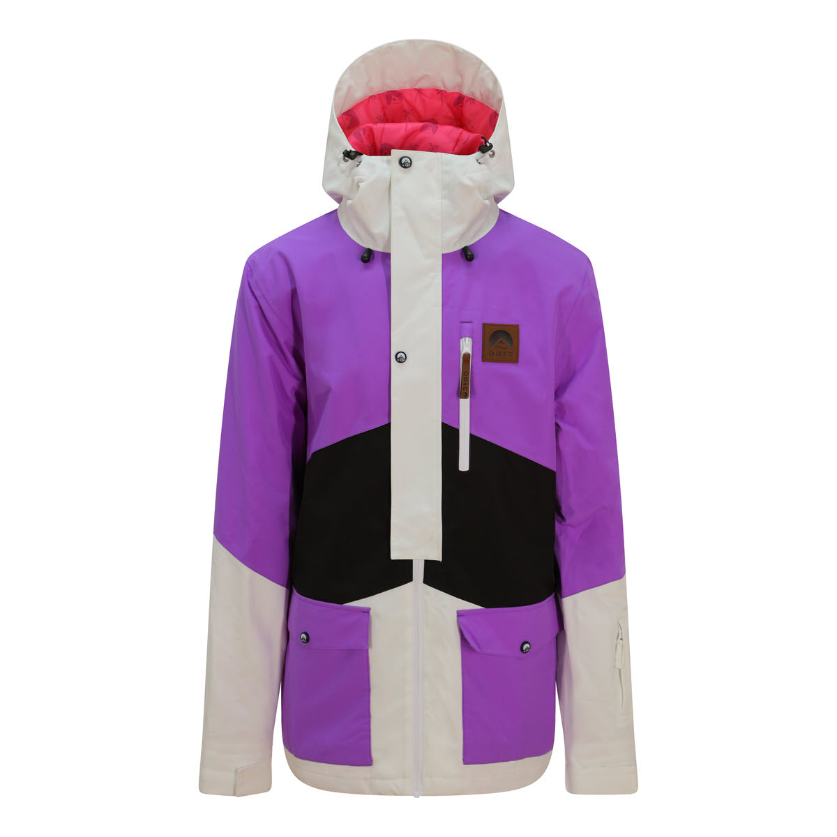 White, Purple & Black Mens Ski Jacket - OOSC Clothing