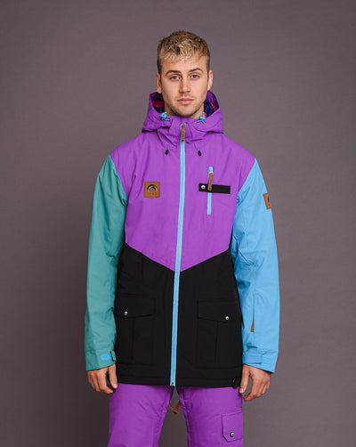 mens purple black ski jacket