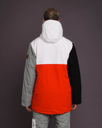 mens white red black ski jacket