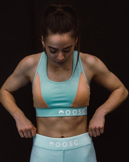 Pastel Mint Green Sports Bra - Womens, Cross Back