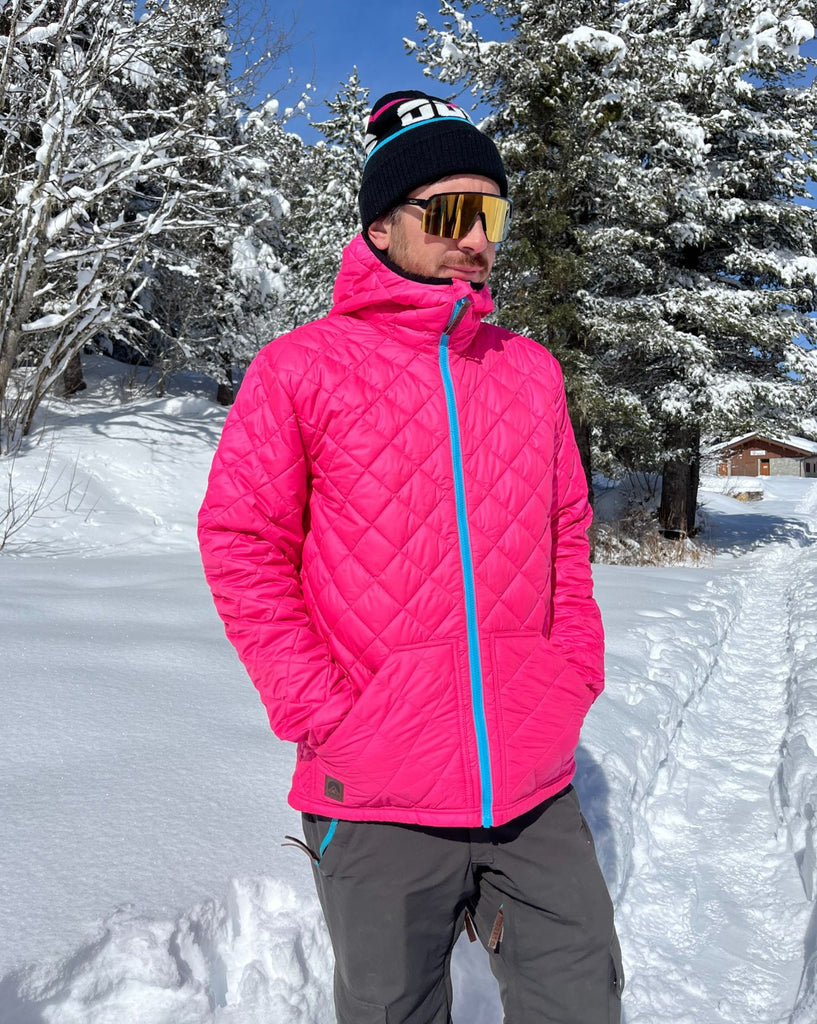 Mens pink 2025 ski jacket