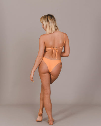 Orange Honeycomb Pattern One Shoulder Bikini Top