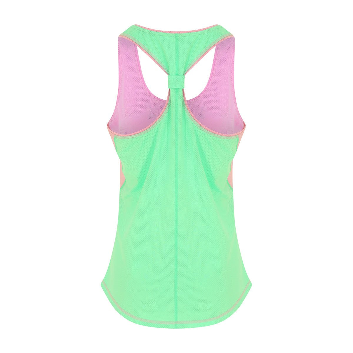 Pastel Pink Womens Gym Vest Top (Mint Green back)