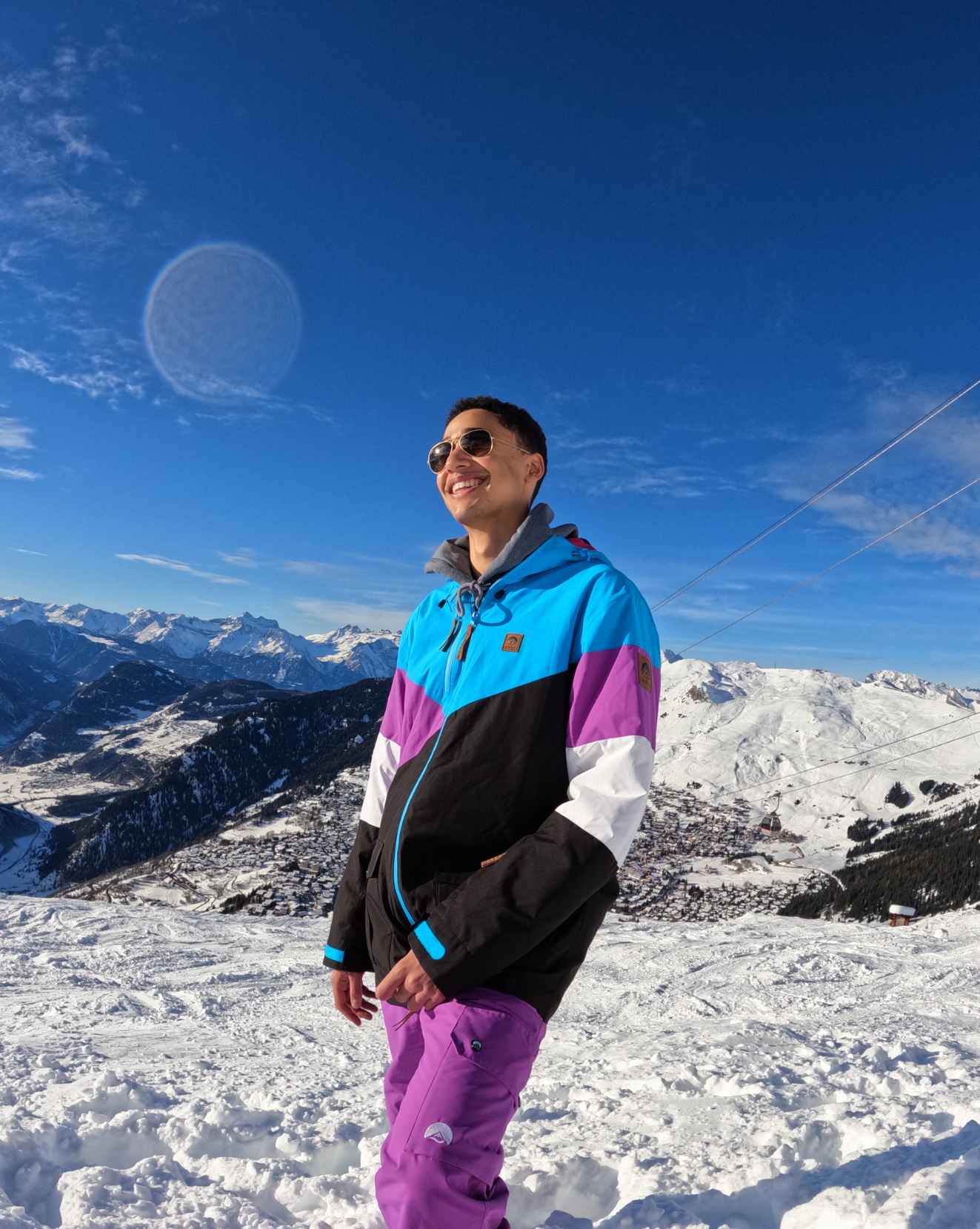 Fresh Pow Blue Purple Black Ski Snowboard Jacket OOSC Clothing