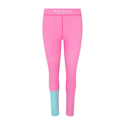 boats n hoes Pastel Pink Ski Thermal Leggings (Blue ankle) - Baselayer - Womens