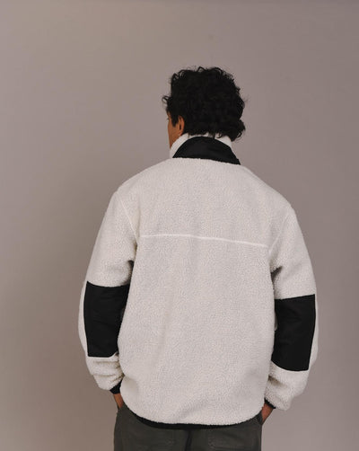 Sherpa Fleecejacke Weiß / Schwarz - Herren