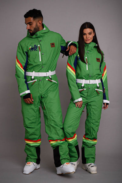 matching couples green oosc ski suit