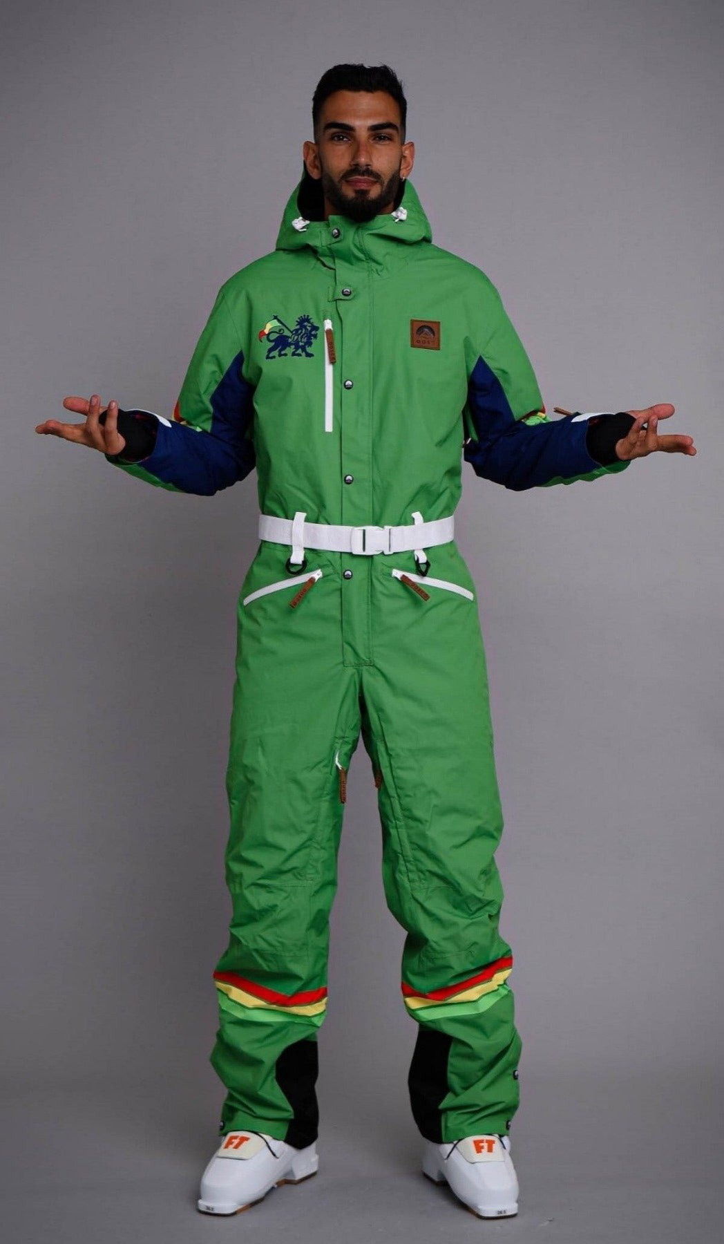 oosc green mens ski suit